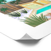 Midden eeuw Modern Pool House Art Print (Hoek)