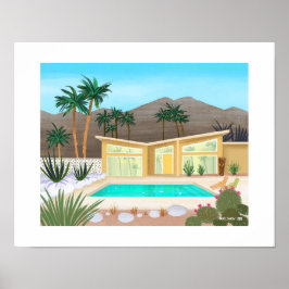 Midden eeuw Modern Pool House Art Print