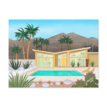 Midden eeuw modern poolhouse