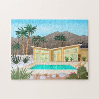 Midden eeuw modern poolhouse legpuzzel