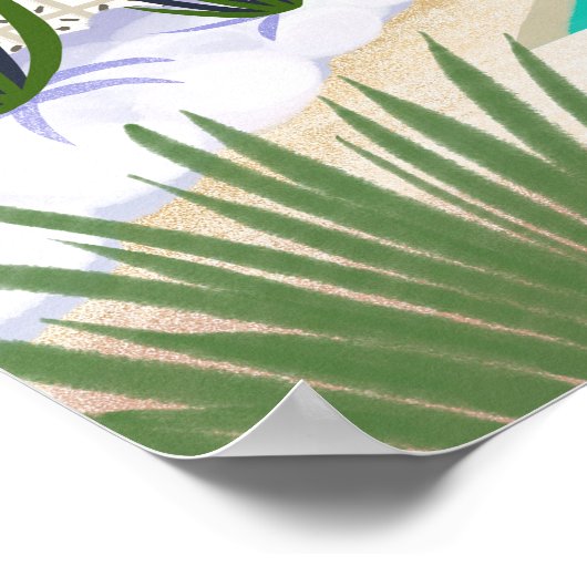 Midden eeuw modern poolhouse poster (Hoek)