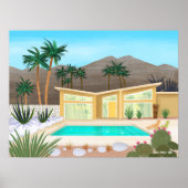 Midden eeuw modern poolhouse poster (Voorkant)