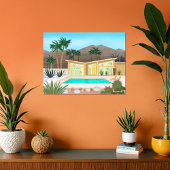 Midden eeuw modern poolhouse poster