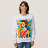 Midden eeuw modern popart - Retro glamour schoonhe Trui (Voorkant volledig)