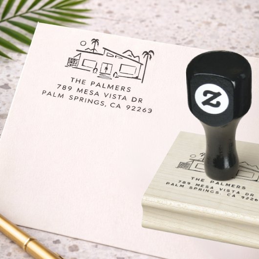 Midden Eeuw Modern Retouradres Stempel
