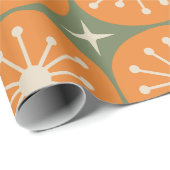 Midden eeuw Modern Retro Atoomloos Patroon Cadeaupapier (Rol Hoek)