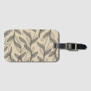 Midden eeuw modern retro botanische grijs beige bagagelabel