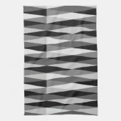 Midden Eeuw Modern Retro Diamant Zwart Wit Grijs Theedoek (Verticaal)