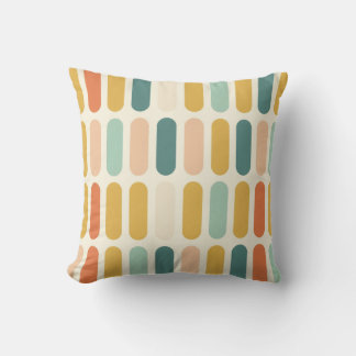 Midden eeuw modern retro geometrisch capsulepatroo kussen