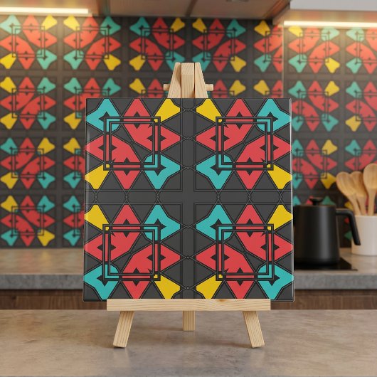 Midden Eeuw Modern Retro Geometrisch Turquoise Roo Tegeltje