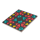 Midden Eeuw Modern Retro Geometrisch Turquoise Roo Tegeltje (Zijkant)