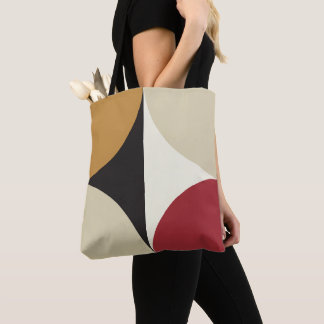 Midden eeuw modern retro geometrische stralenkrans tote bag