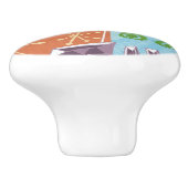 Midden eeuw modern retro havermout keramische knop (Zijkant)