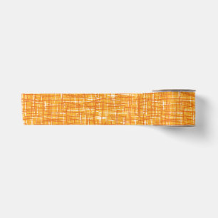 Midden eeuw modern retro lijnwerk patroon oranje satijnen lint