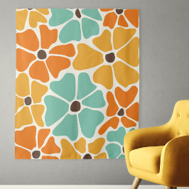 Midden eeuw modern retro mod bloemmotief wandkleed