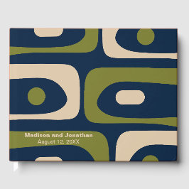 Midden Eeuw Modern Retro Piquet Gepersonaliseerd Gastenboek