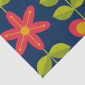 Midden eeuw modern rode bloemen met bladeren   tissuepapier (Detail)