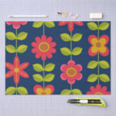 Midden eeuw modern rode bloemen met bladeren   tissuepapier (Craft)