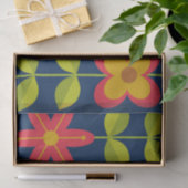 Midden eeuw modern rode bloemen met bladeren   tissuepapier (Geschenk)