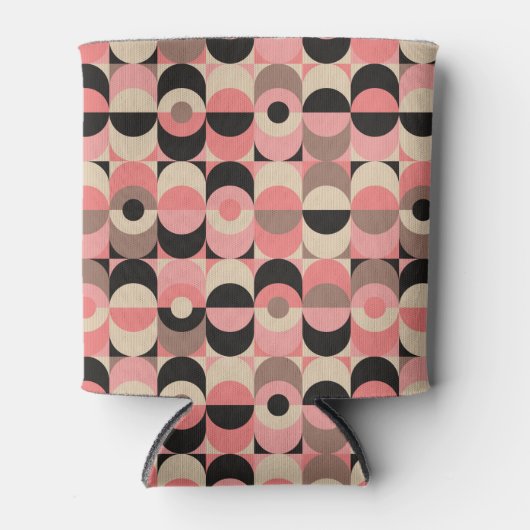 Midden-eeuw modern roze patroon blikjeskoeler (Voorkant)