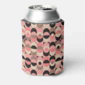 Midden-eeuw modern roze patroon blikjeskoeler (Blikje Achterkant)