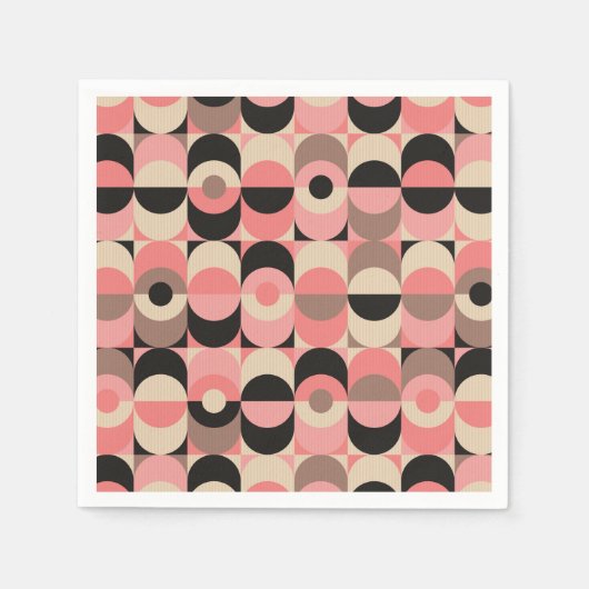 Midden-eeuw modern roze patroon servet (Voorkant)