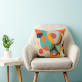 Midden Eeuw Modern Schilderij, Diverse Kleuren Kussen (Stoel)