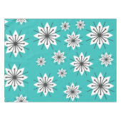 Midden eeuw modern sneeuwvlokken turquoise tafelkleed (Voorkant (Horizontaal))