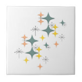 Midden Eeuw Modern Space Age Sterrenexplosies Diam Tegeltje (Voorkant)