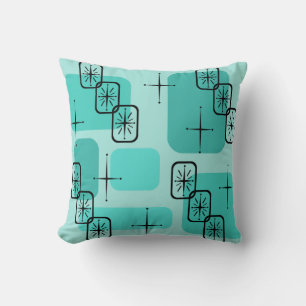 Midden Eeuw Modern Sputnik Turquoise Kussen