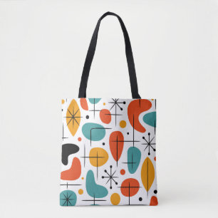 Midden Eeuw Modern Sterrenexplosiepatroon Tote Bag