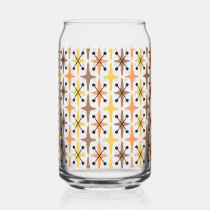 Midden eeuw modern steruitbarsting patroon blikvorm glas
