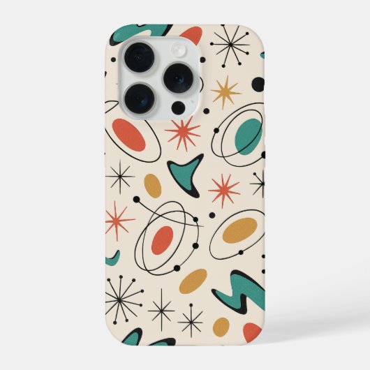 Midden eeuw modern steruitbarsting patroon iPhone hoesje (Achterkant)