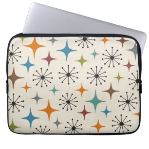 Midden eeuw modern steruitbarsting patroon laptop sleeve