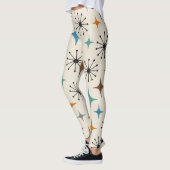 Midden eeuw modern steruitbarsting patroon leggings (Links)