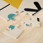 Midden eeuw modern steruitbarsting patroon legpuzzel (Zijkant)