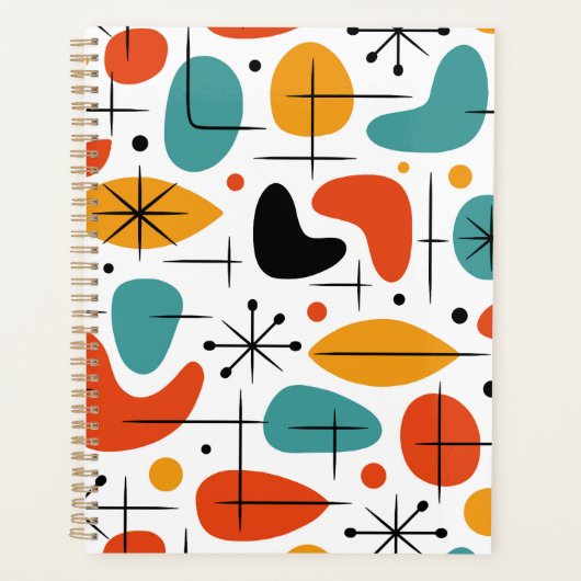 Midden eeuw modern steruitbarsting patroon planner (Voorkant)
