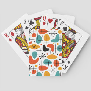 Midden eeuw modern steruitbarsting patroon pokerkaarten