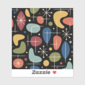 Midden eeuw modern steruitbarsting patroon sticker (Vel)