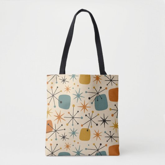 Midden eeuw modern steruitbarsting patroon tote bag (Voorkant)