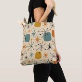 Midden eeuw modern steruitbarsting patroon tote bag (Dichtbij)