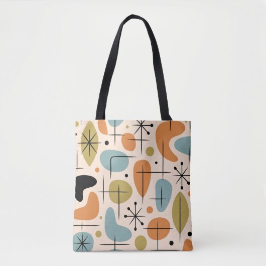 Midden eeuw modern steruitbarsting patroon tote bag (Voorkant)