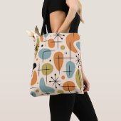 Midden eeuw modern steruitbarsting patroon tote bag (Dichtbij)