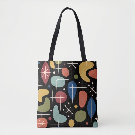 Midden eeuw modern steruitbarsting patroon tote bag (Voorkant)