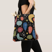 Midden eeuw modern steruitbarsting patroon tote bag (Dichtbij)