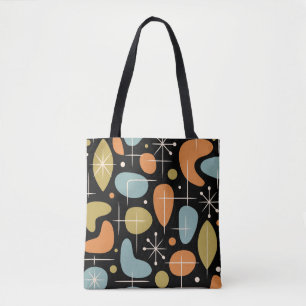 Midden eeuw modern steruitbarsting patroon tote bag