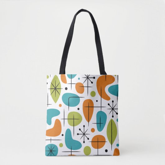 Midden eeuw modern steruitbarsting patroon tote bag (Voorkant)