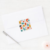 Midden eeuw modern steruitbarsting patroon vierkante sticker (Envelop)