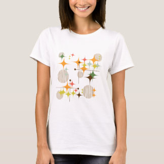 Midden eeuw modern steruitbarstingen en bollen t-shirt