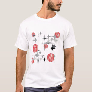 Midden eeuw modern steruitbarstingen en bollen t-shirt